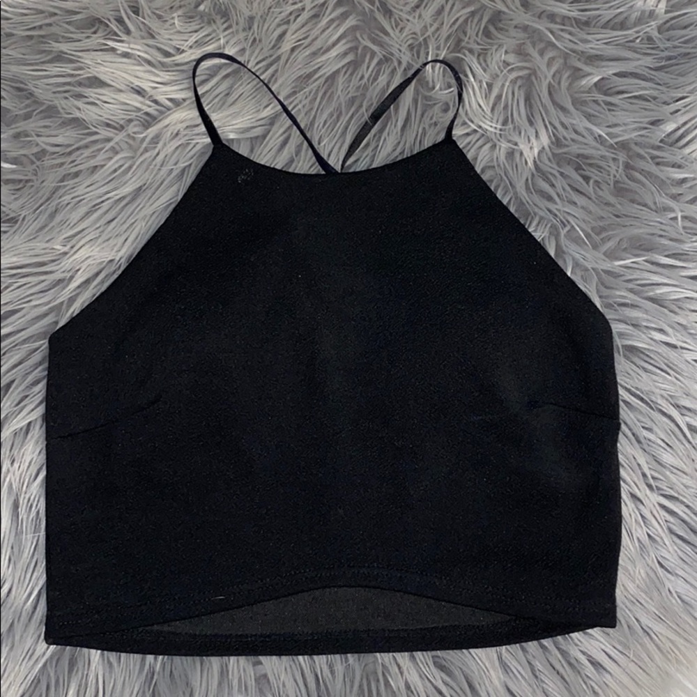 Criss cross halter crop top